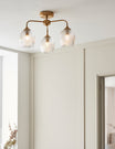 Fitzroy Ribbed 3 Ceiling Light Brushed Aged Brass