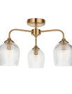 Fitzroy Ribbed 3 Ceiling Light Brushed Aged Brass