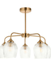 Fitzroy Ribbed 5 Pendant Light Brushed Aged Brass