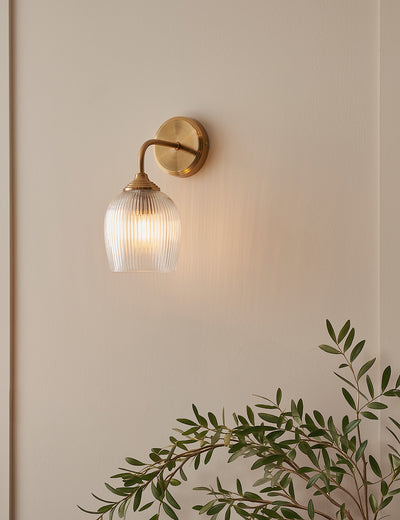 Fitzroy Ribbed Wall Light Brushed Aged Brass