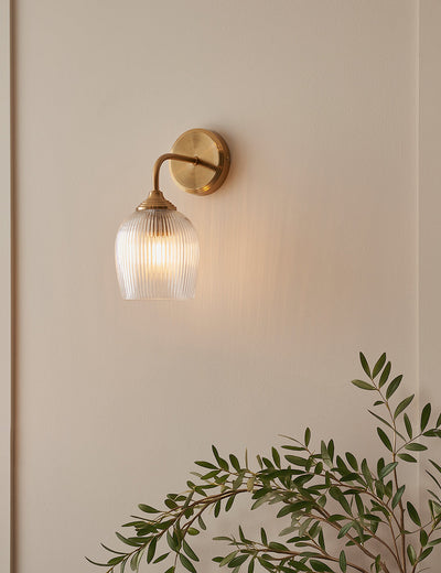 Fitzroy Ribbed Wall Light Brushed Aged Brass