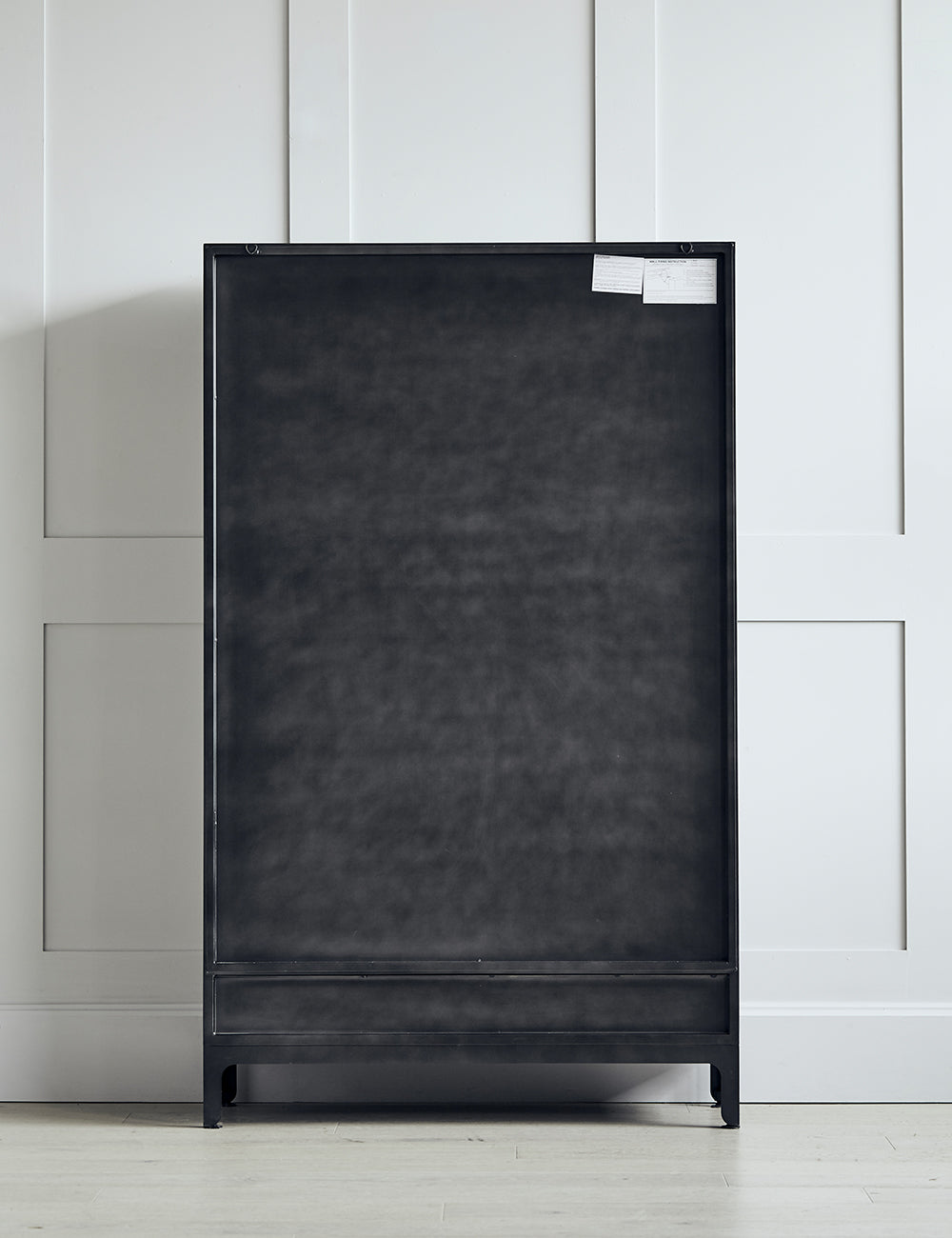 Black Fluted Glass Double Display Cabinet