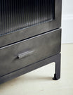 Black Fluted Glass Double Display Cabinet
