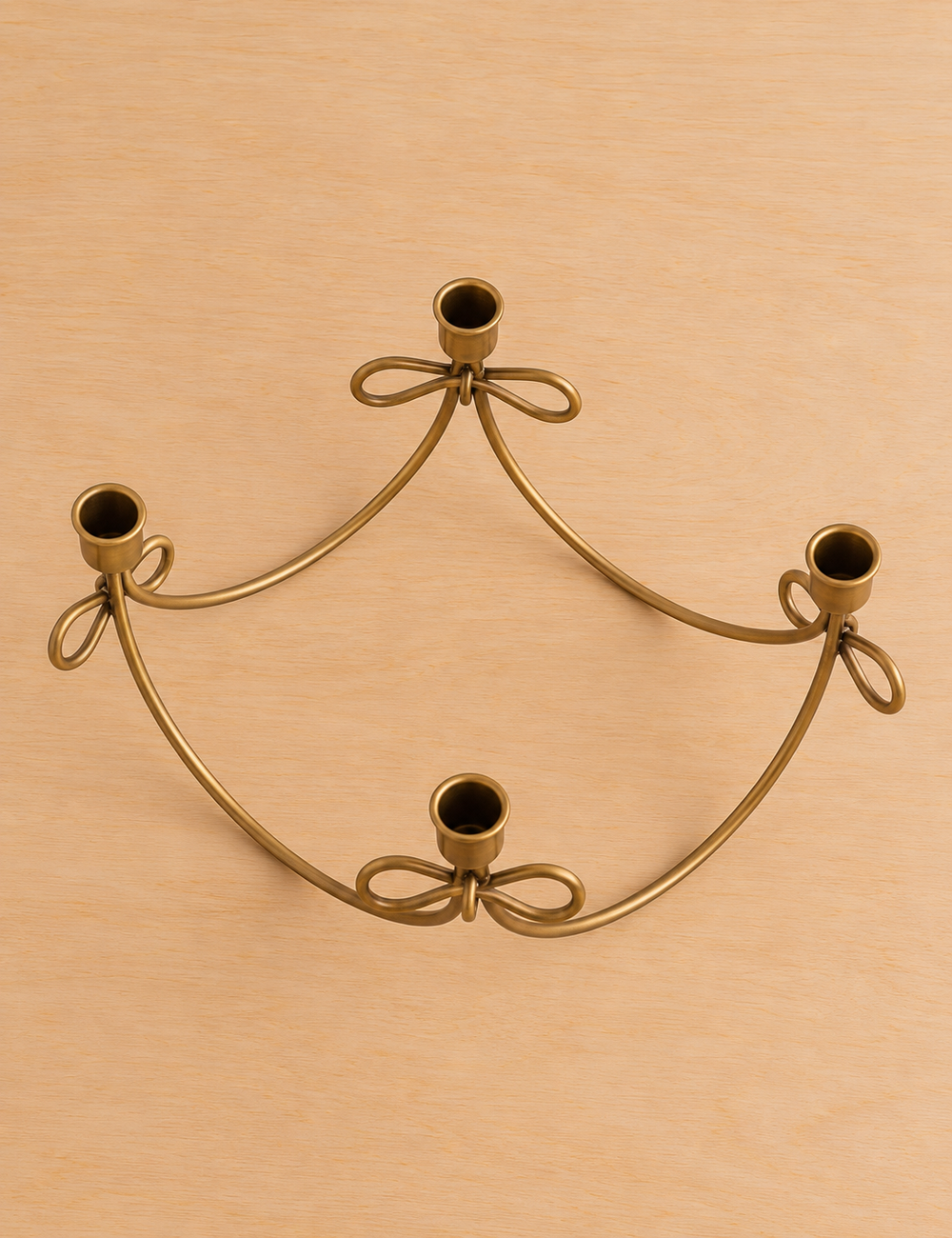 Heritage Bow Candle Holder Gold