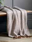 Herringbone Faux Mohair Throw Tan