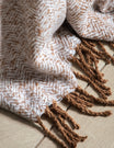 Herringbone Faux Mohair Throw Tan