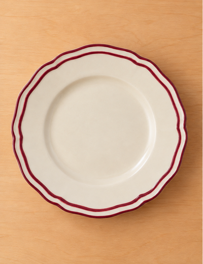 Set of 4 Heritage Scallop Side Plates Red