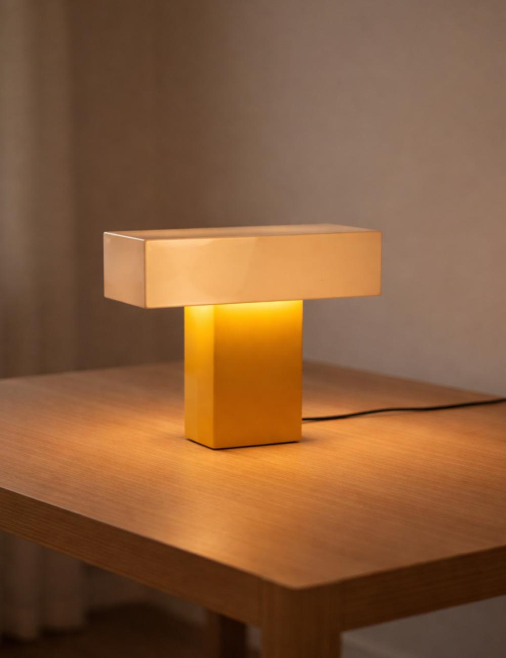 Grato Recto Table Lamp in Ochre