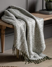 Herringbone Faux Mohair Throw Olive