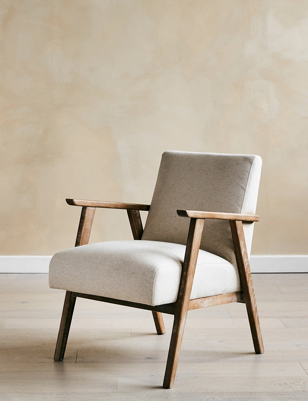 Jessica Natural Linen Armchair angle
