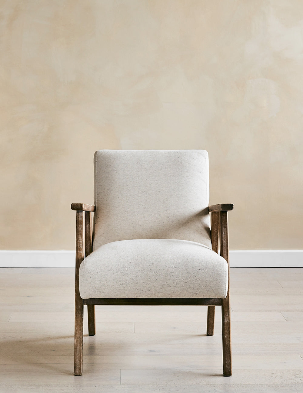 Jessica Natural Linen Armchair front
