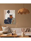 Neutral Abstract Linen Shirt Taquin Wall Art