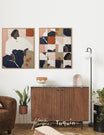 Neutral Abstract Linen Shirt Taquin Wall Art