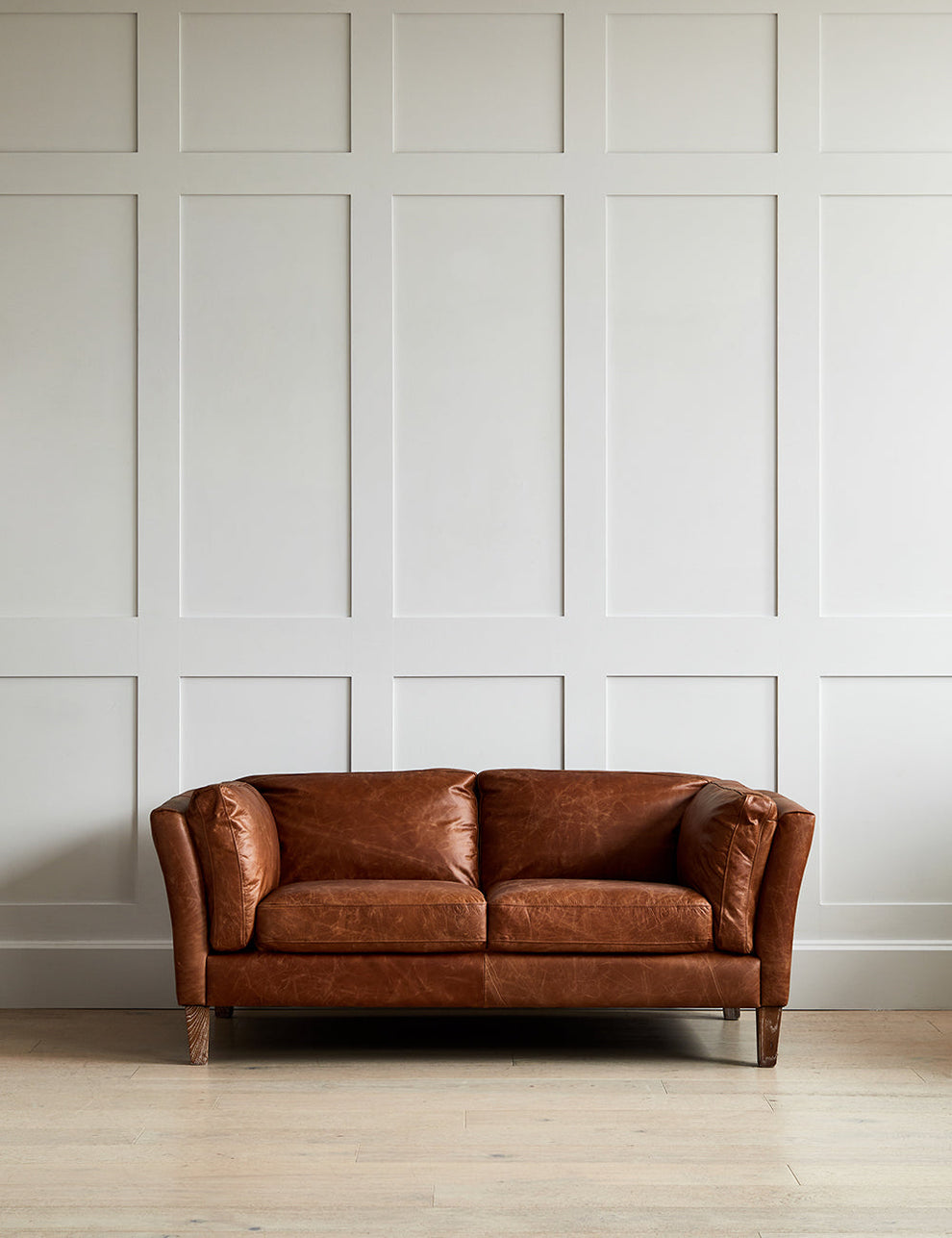 Nevada Brown Leather Two Seater Sofa 
