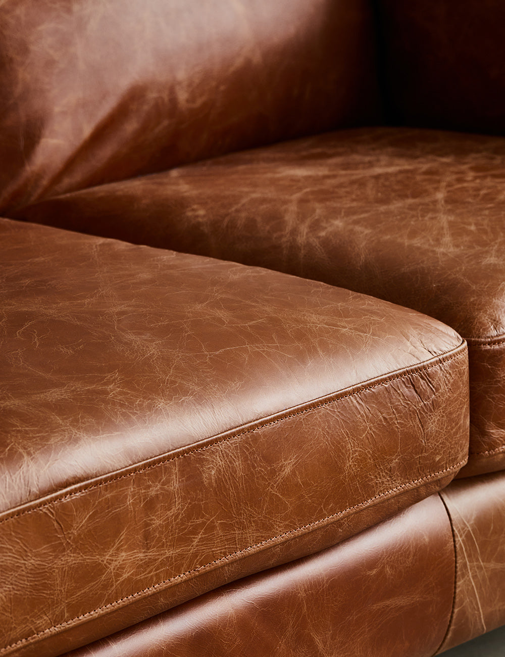 Nevada Brown Leather Two Seater Sofa 