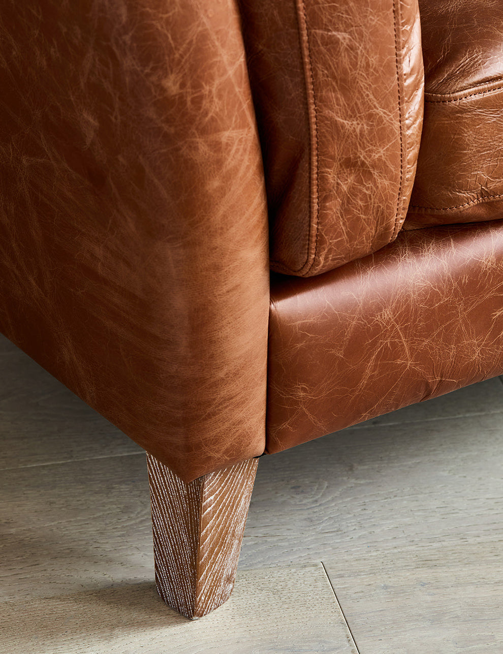 Nevada Brown Leather Two Seater Sofa 