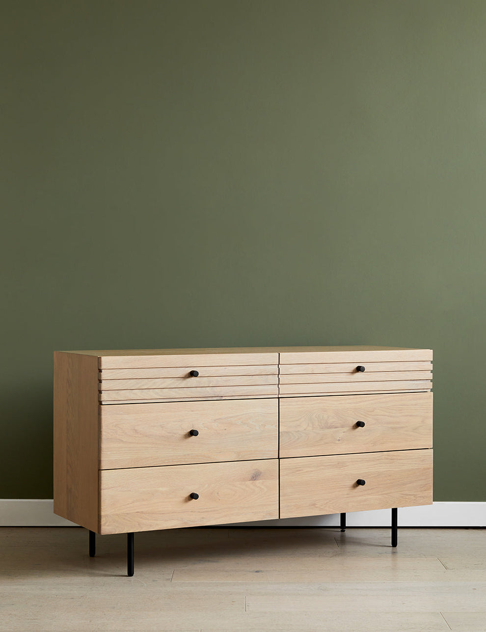 Okayama Wooden Chest of Drawers angled