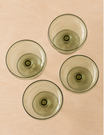 Set of 4 Coupe Glass Smokey Green