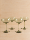 Set of 4 Coupe Glass Smokey Green