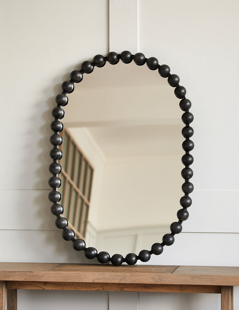 Oval Black Bobble Mirror