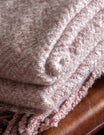 Herringbone Faux Mohair Throw Blush