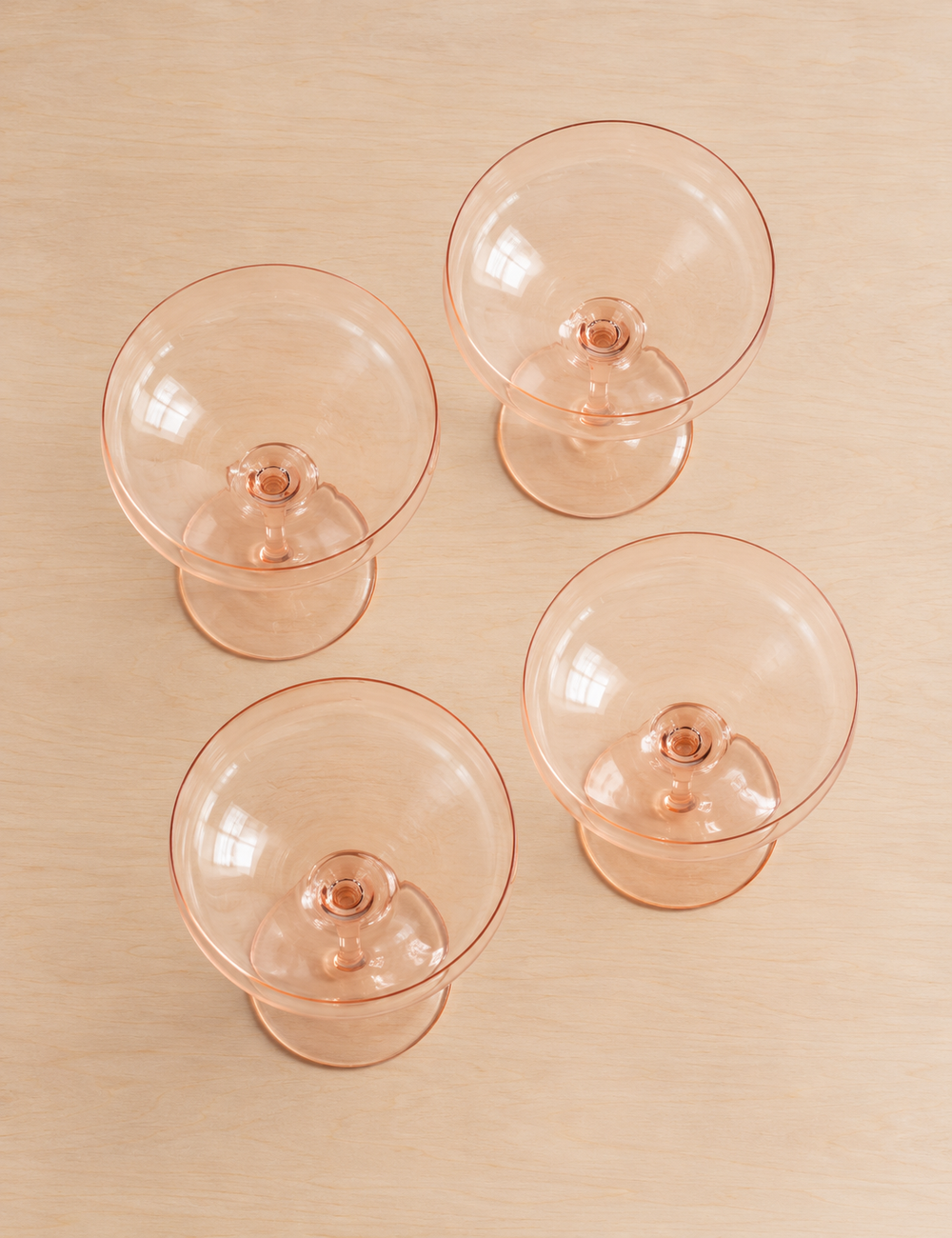 Set of 4 Coupe Glass Amber