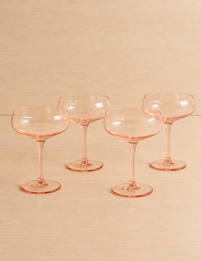 Set of 4 Coupe Glass Amber