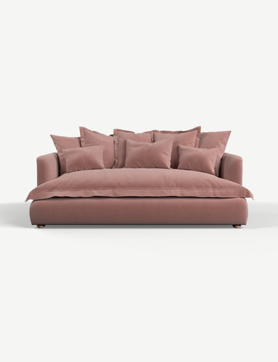 Penny Sofa 3 Seater With 1 Seat Cushion in Velvet Dusty Pink
