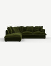Penny Chaise End Sofa - Left Hand Facing in Vintage Green Velvet