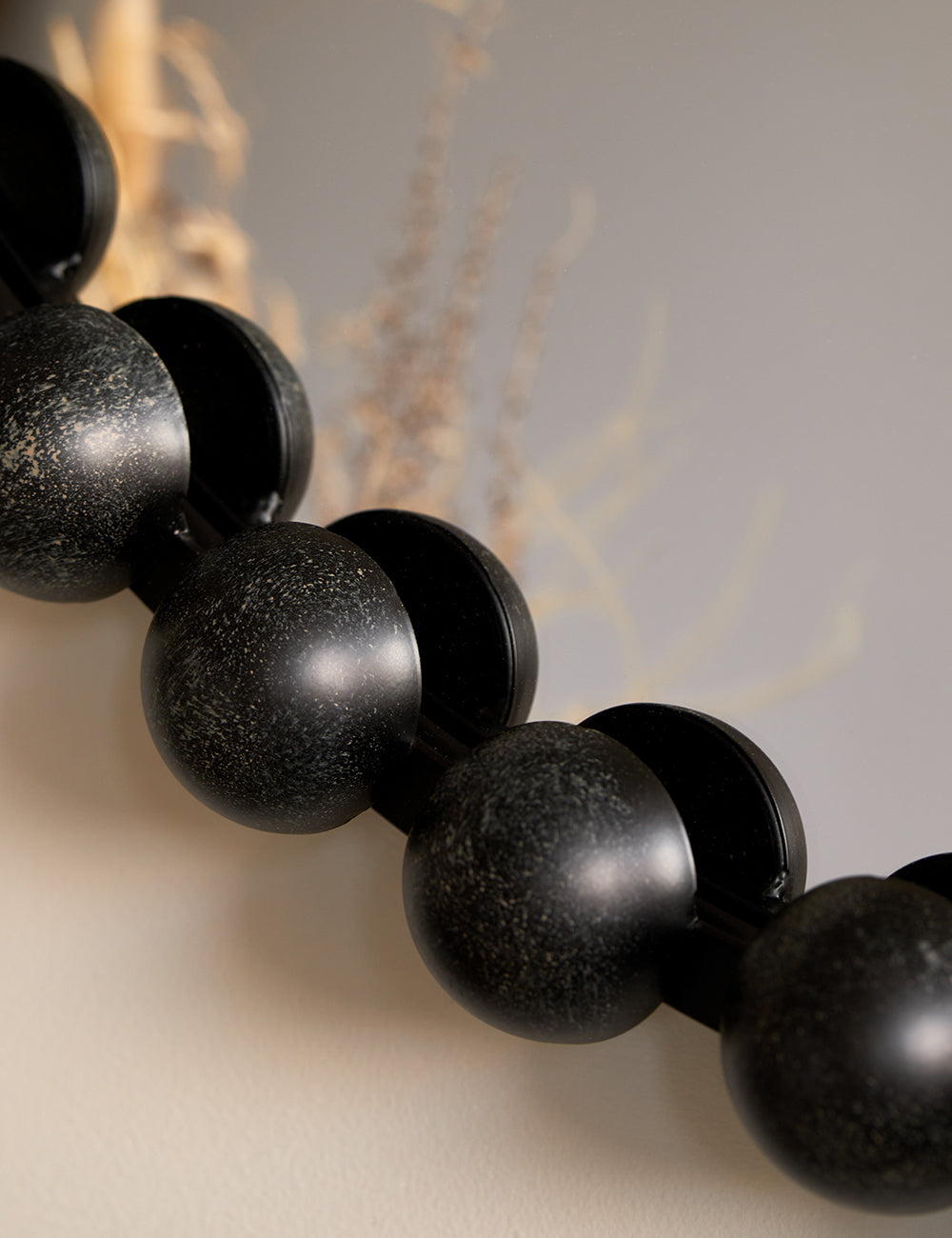 Round Black Bobble Mirror 