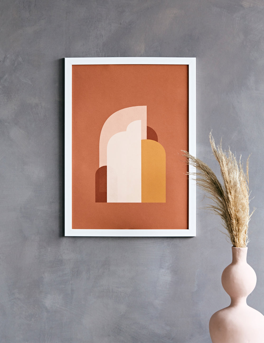 Forn Studio Print - Abstract Composition on Terracotta 50 x 70cm