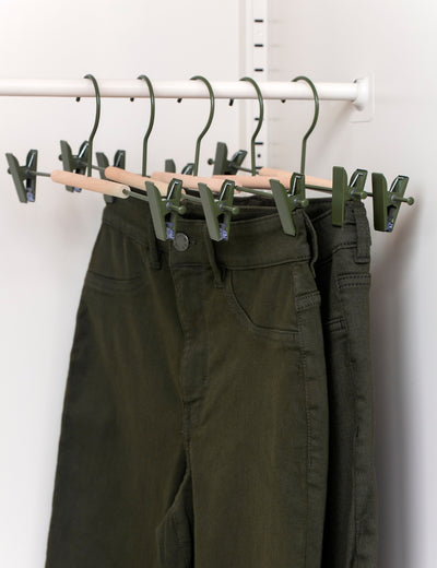 Adult Clip Hangers in Olive