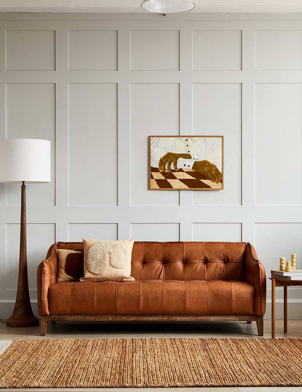 Grey brown on sale leather sofa