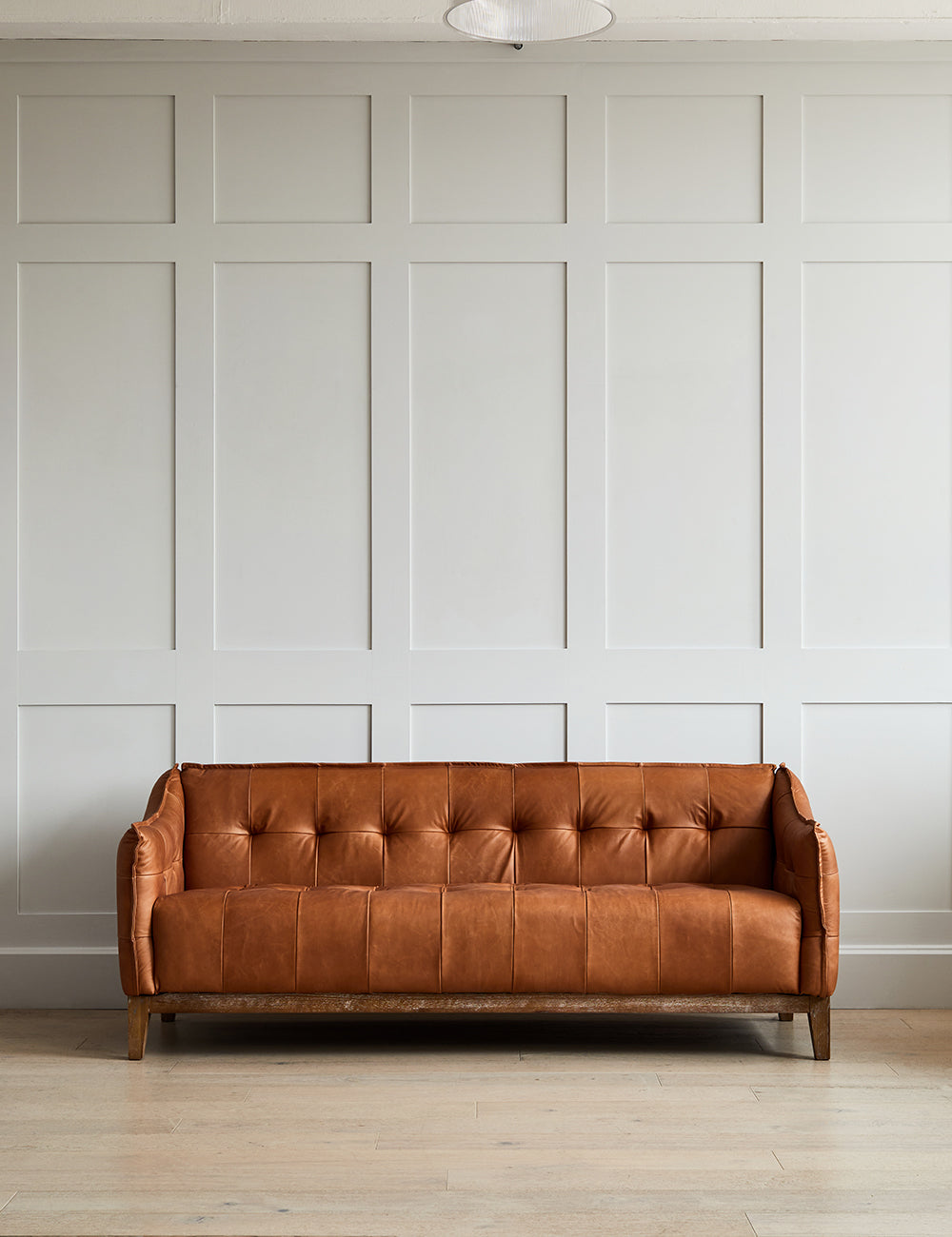 Alabama Brown Leather Three Seater Sofa