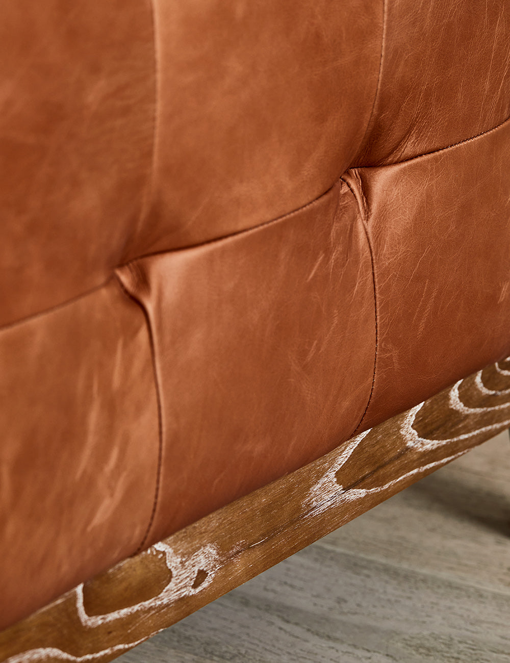 Alabama Brown Leather Three Seater Sofa