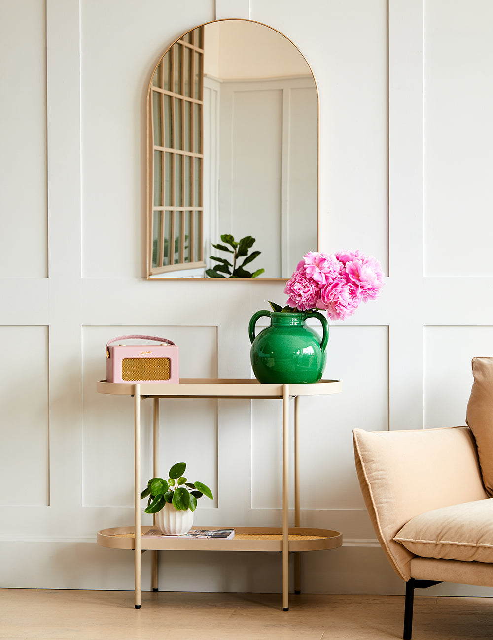 Amelia Cream Rattan Console Table