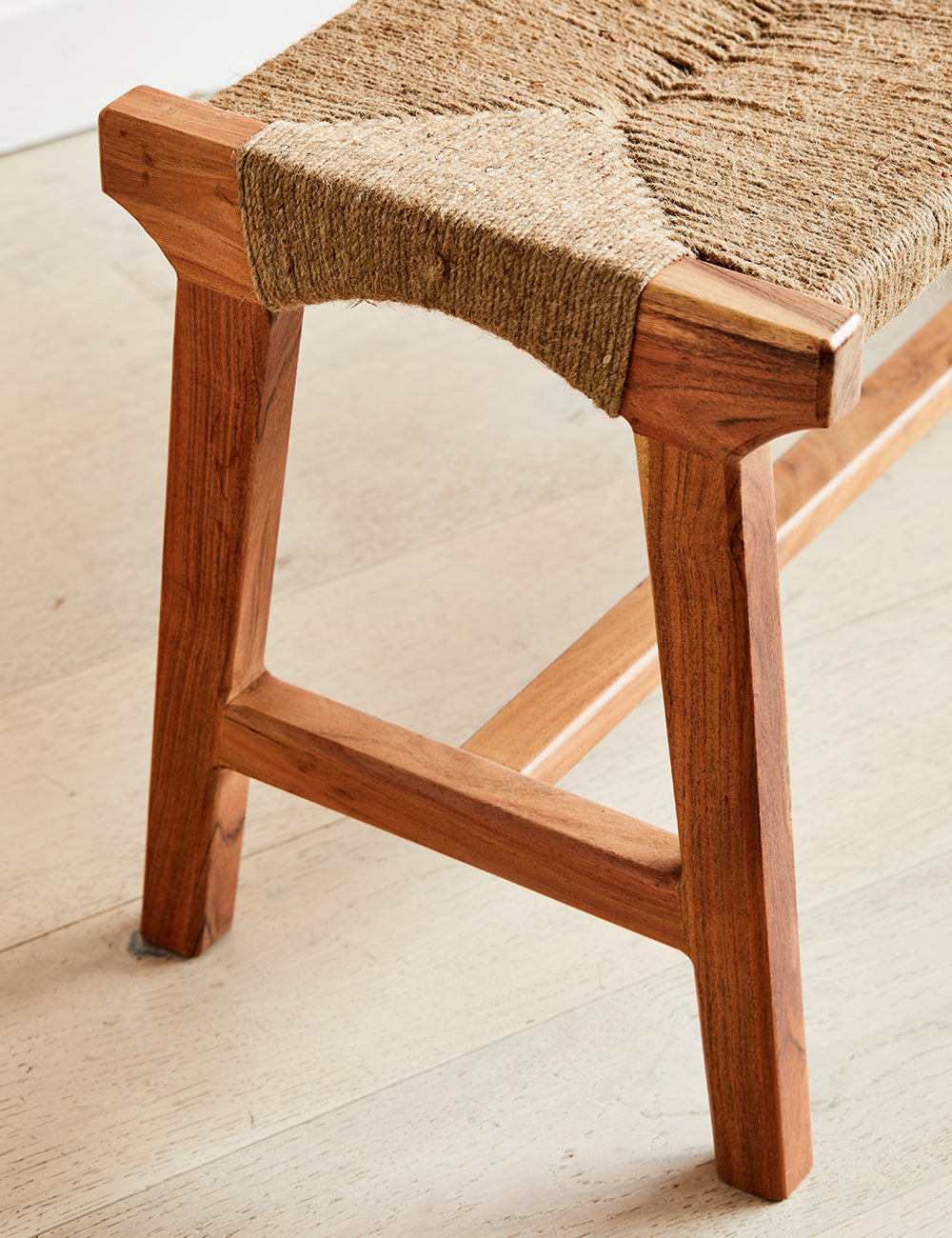 Wood and store woven bench