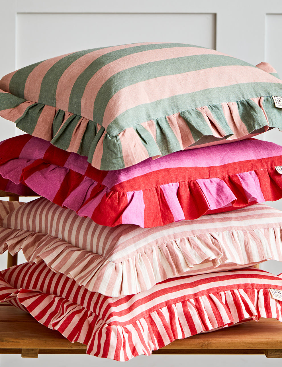 Amuse La  Bouche Blush Candy Stripe Ruffle Cushion