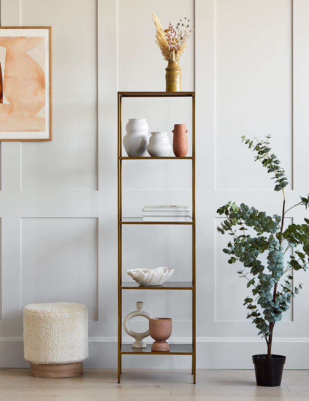 Antique brass deals bookshelf