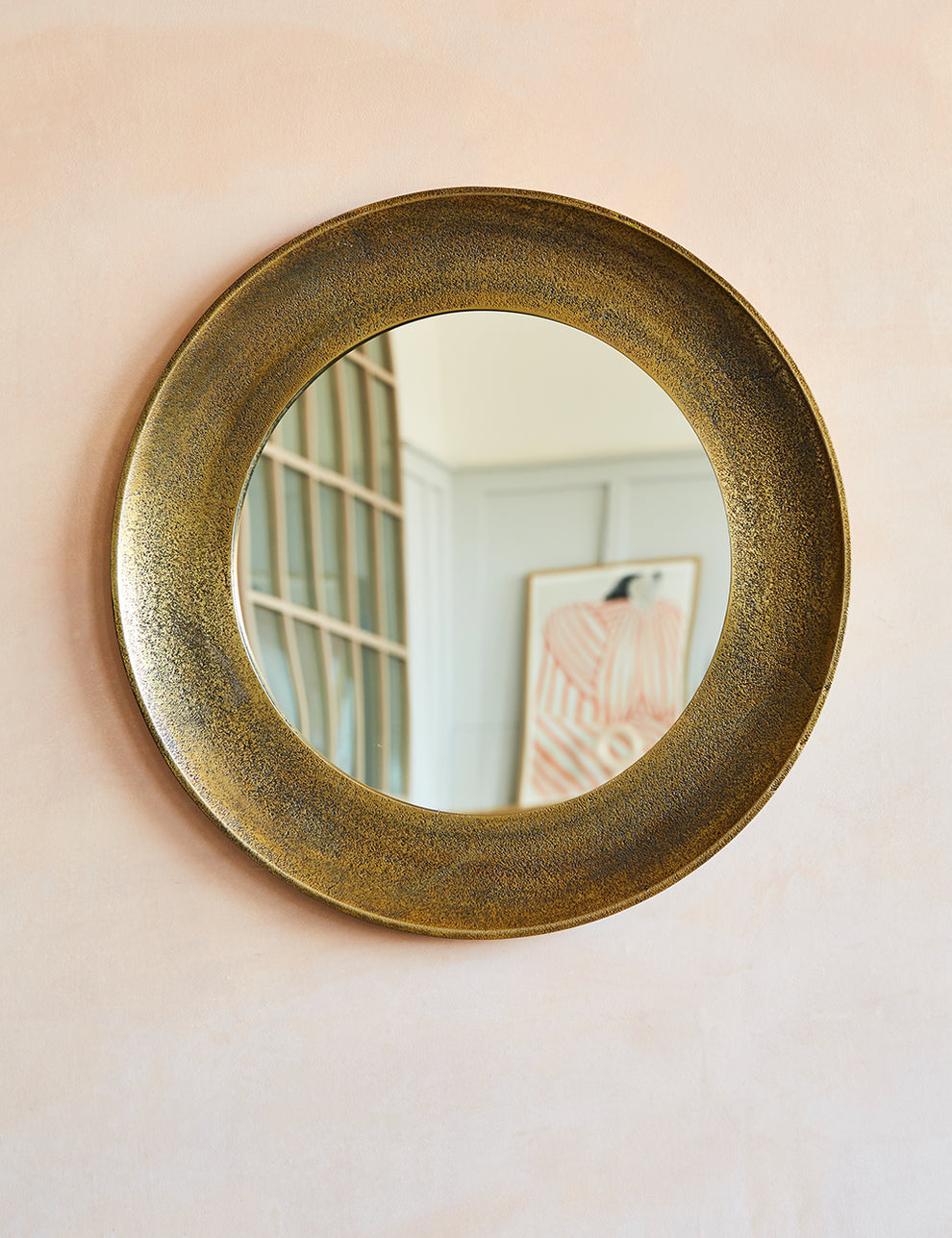 Antique Brass Round Mirrors - Two Sizes Available