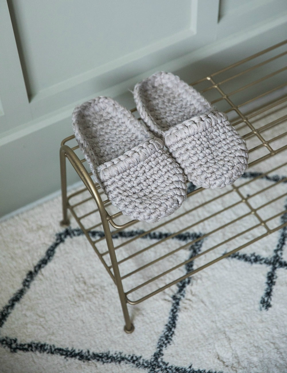 Antique Brass Wire Shoe Rack