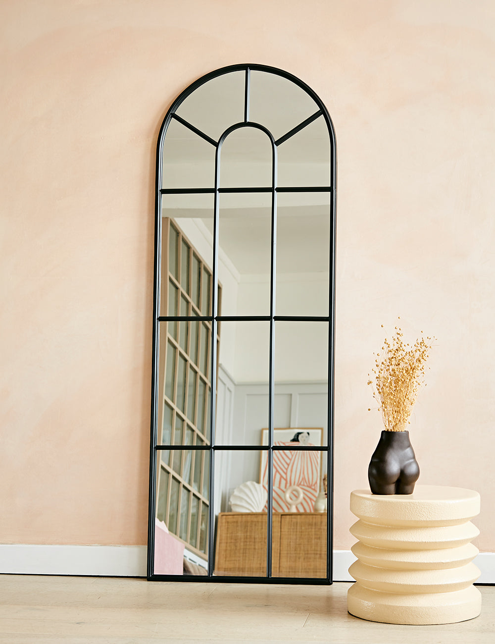 Arched Paned Outdoor Mirror
