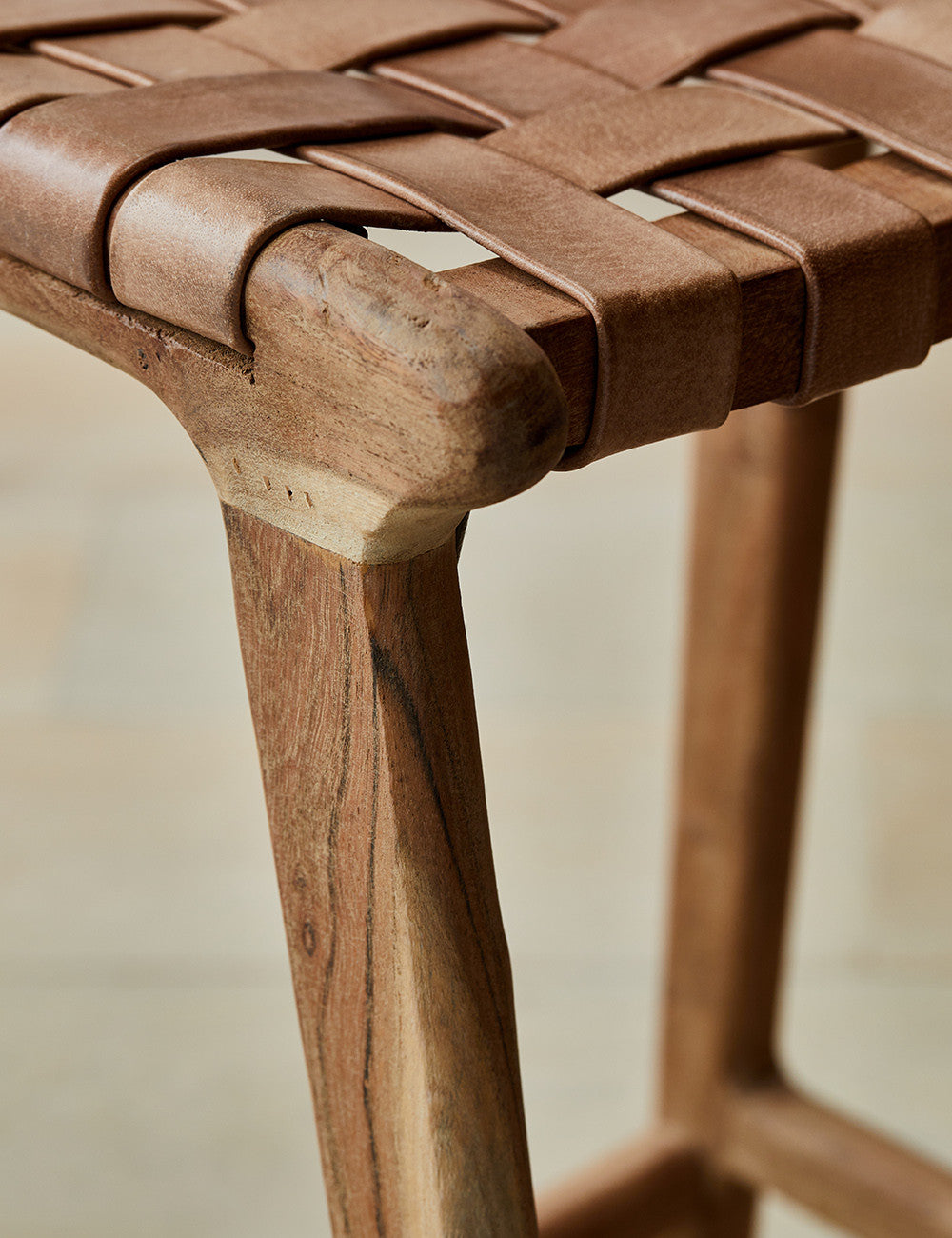 Woven leather hotsell strap counter stool