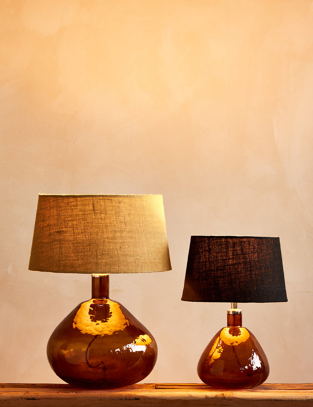 Baba Amber Glass Lamp Base - Two Sizes Available