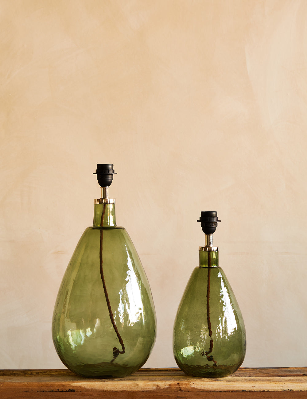 Green glass lamp base shop