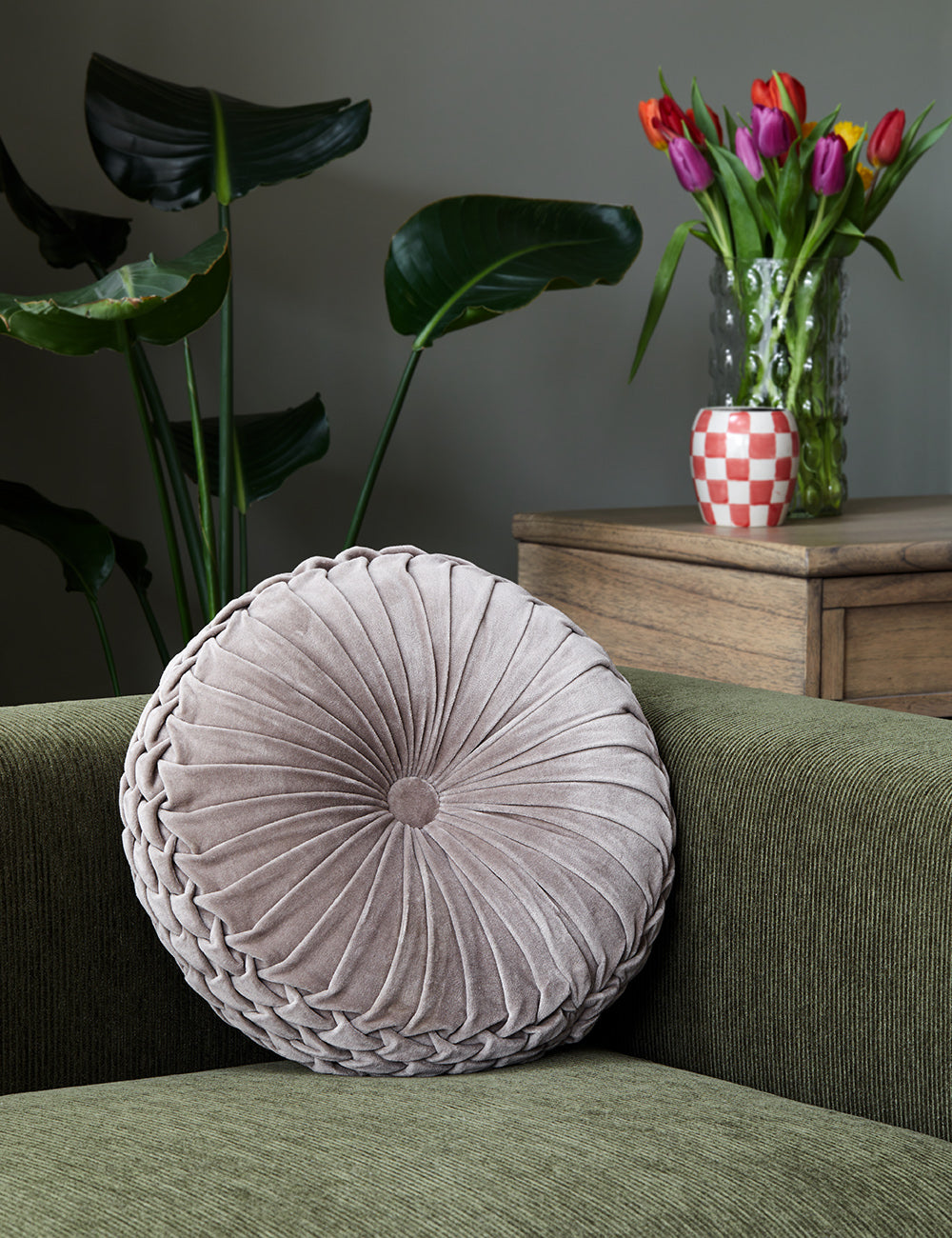 Bella Velvet Cushion Silver Grey