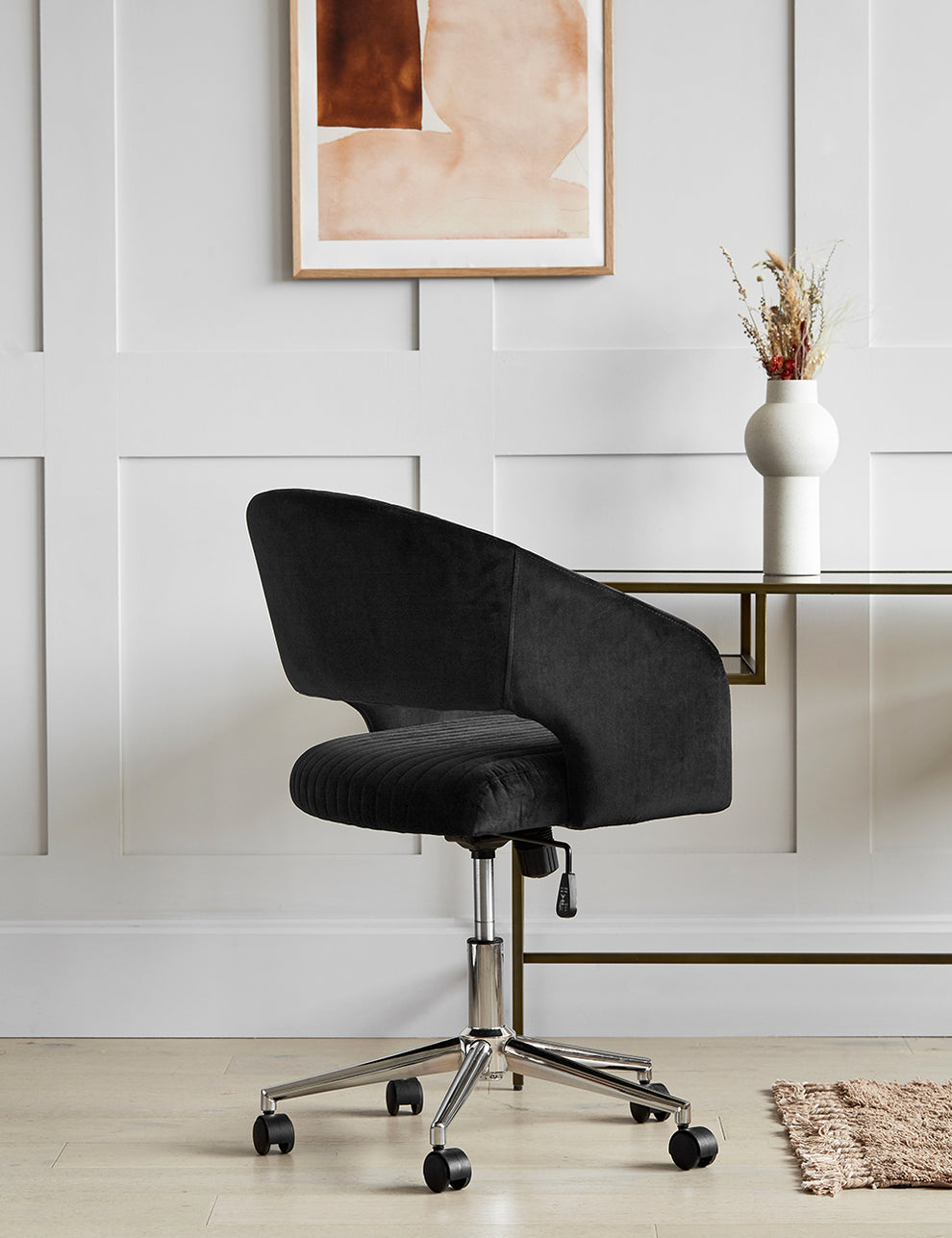 Black Velvet Office Chair