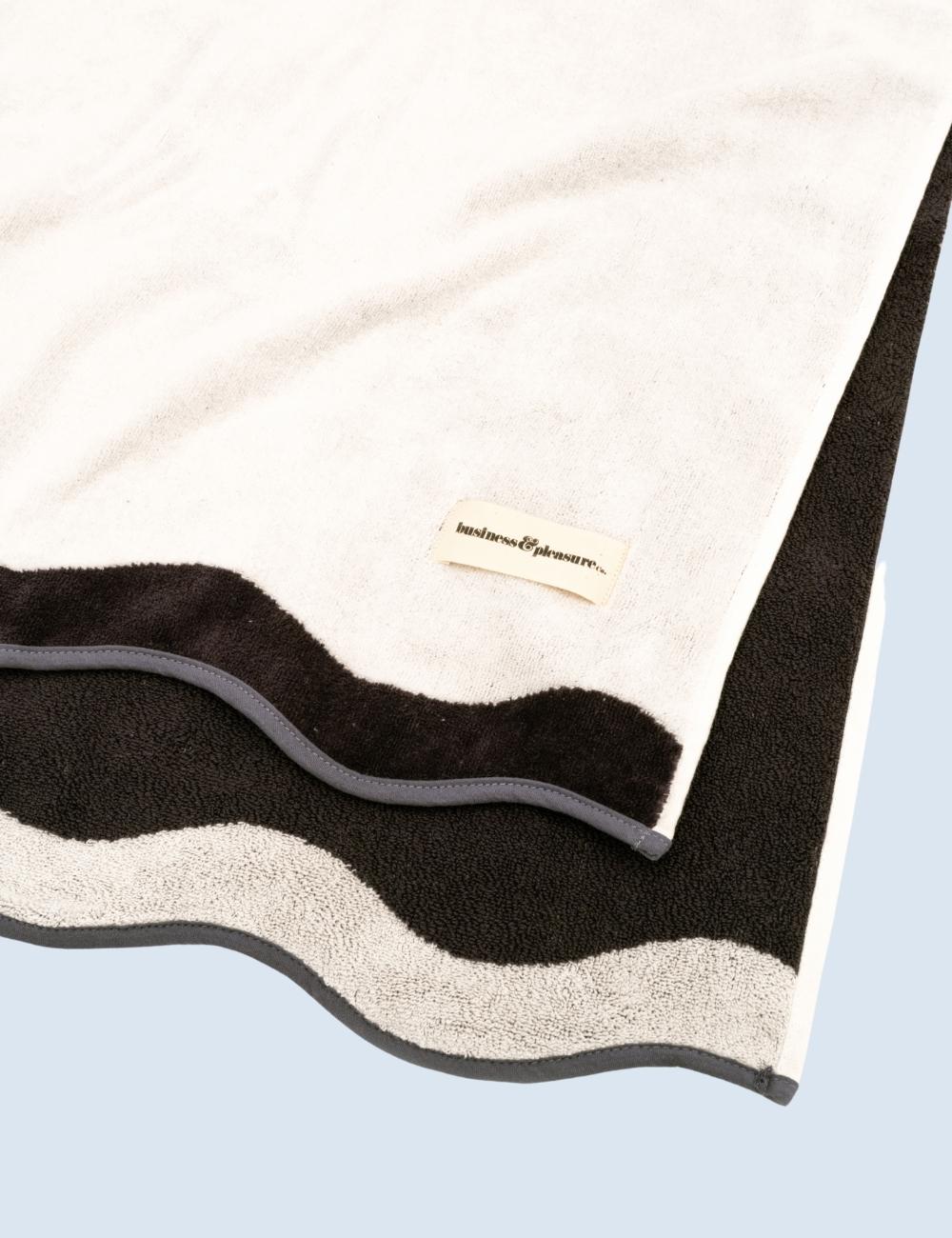 Navy White Luxury Beach Towel