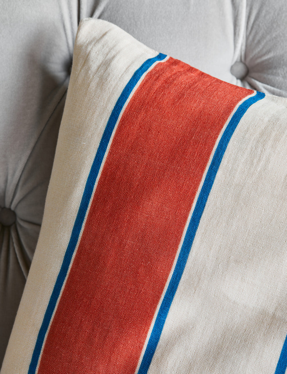 Blue & Red Retro Style Cushion Cover
