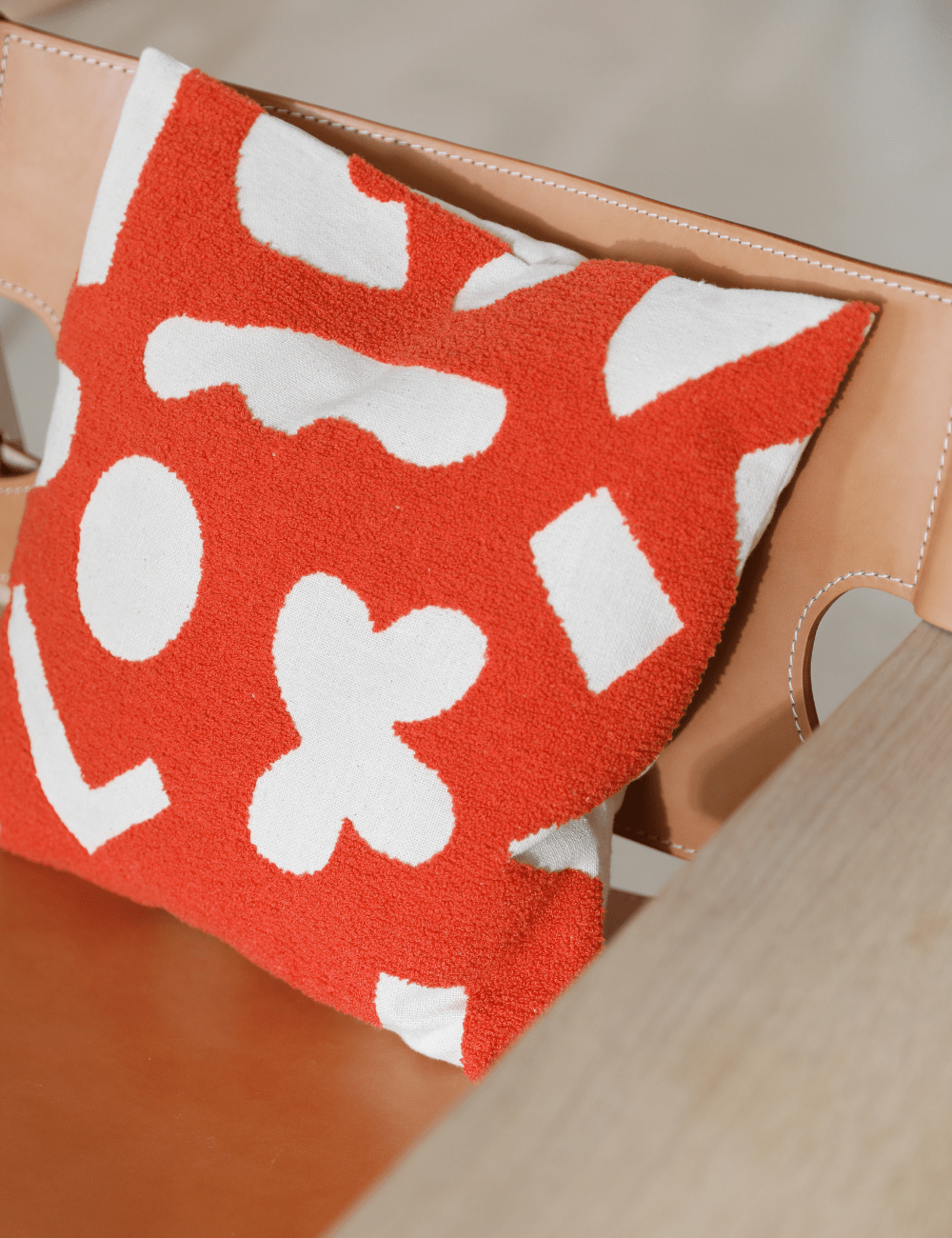 Burnt Red Abstract Cushion